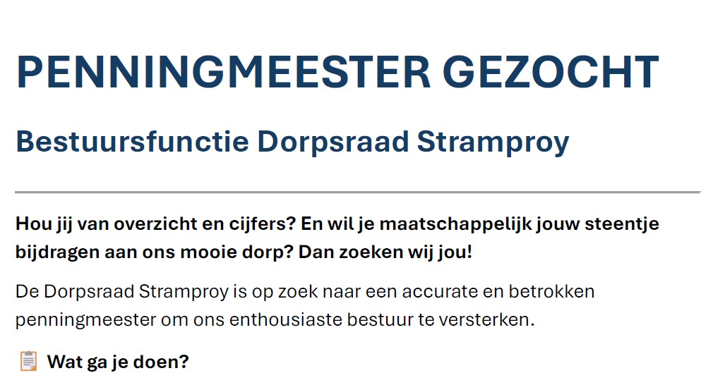 Penningmeester Gezocht
